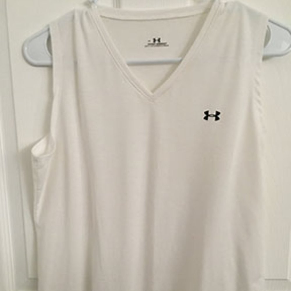 Under Armour sleeveless white shirt
